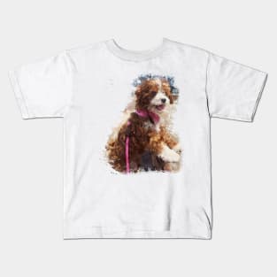 Cavapoo dog watercolor Kids T-Shirt